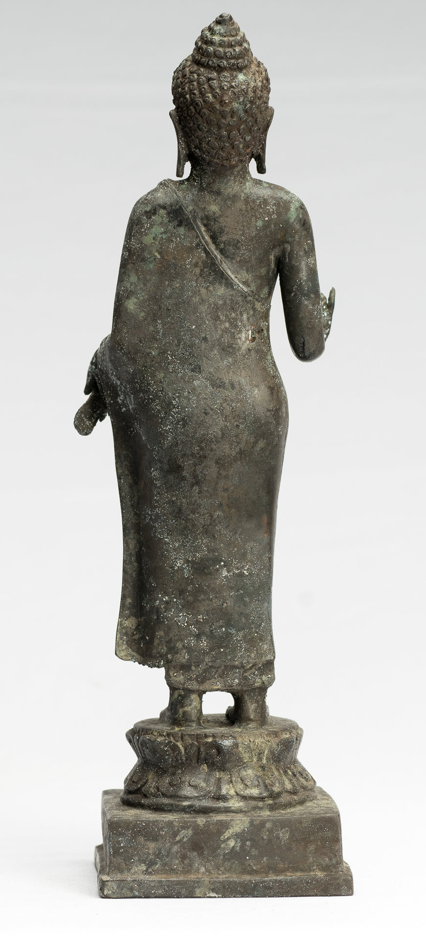 Statua del Buddha - Antique stile indonesiano in piedi bronzo giavanese insegnamento Buddha - 37 cm/15 "