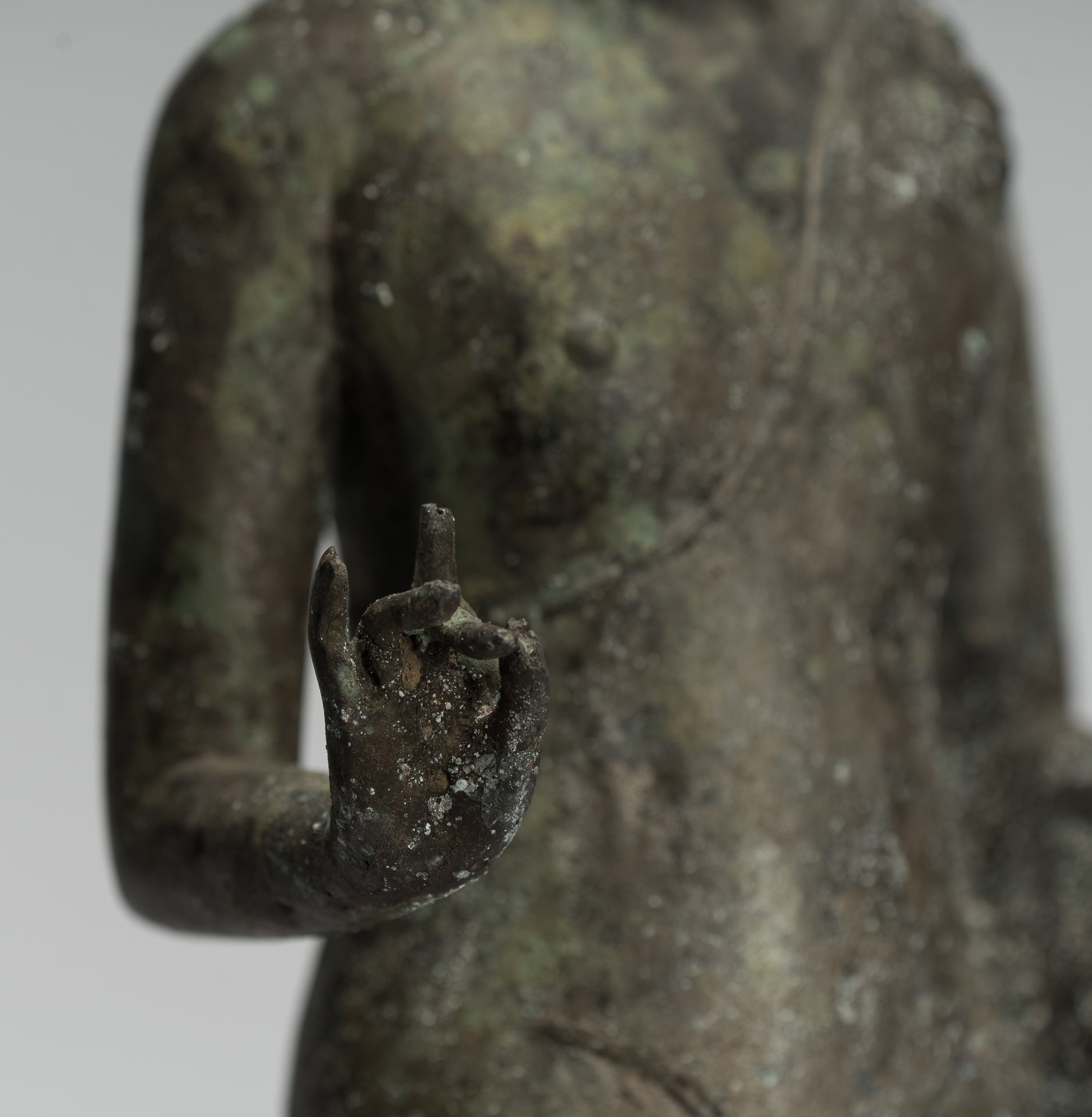 Statua del Buddha - Antique stile indonesiano in piedi bronzo giavanese insegnamento Buddha - 37 cm/15 "