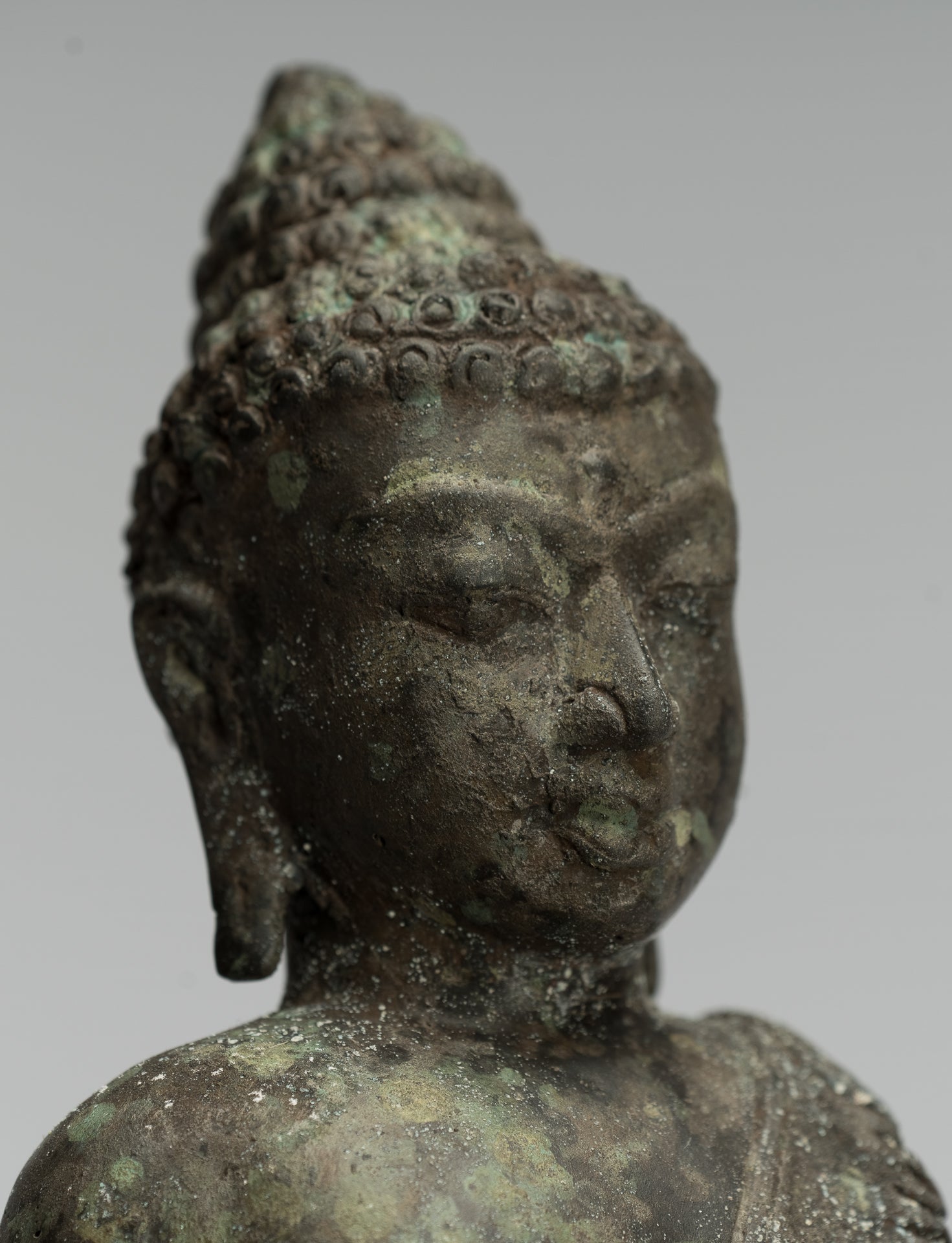 Statua del Buddha - Antique stile indonesiano in piedi bronzo giavanese insegnamento Buddha - 37 cm/15 "