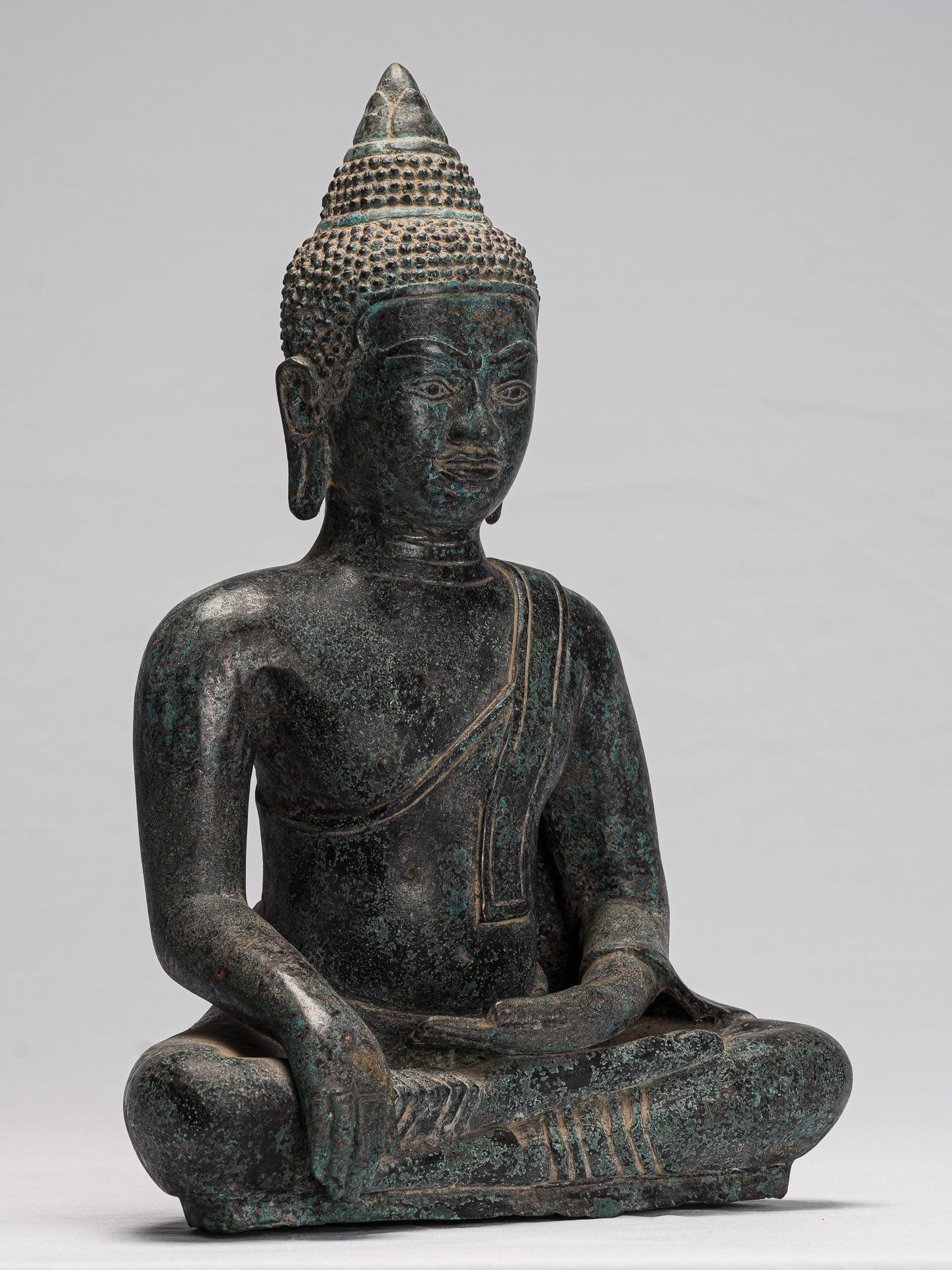 Statue di Buddha - Antique Khmer Style Bronze Enlightenment Angkor Wat Buddha Statua - 40 cm/16 "