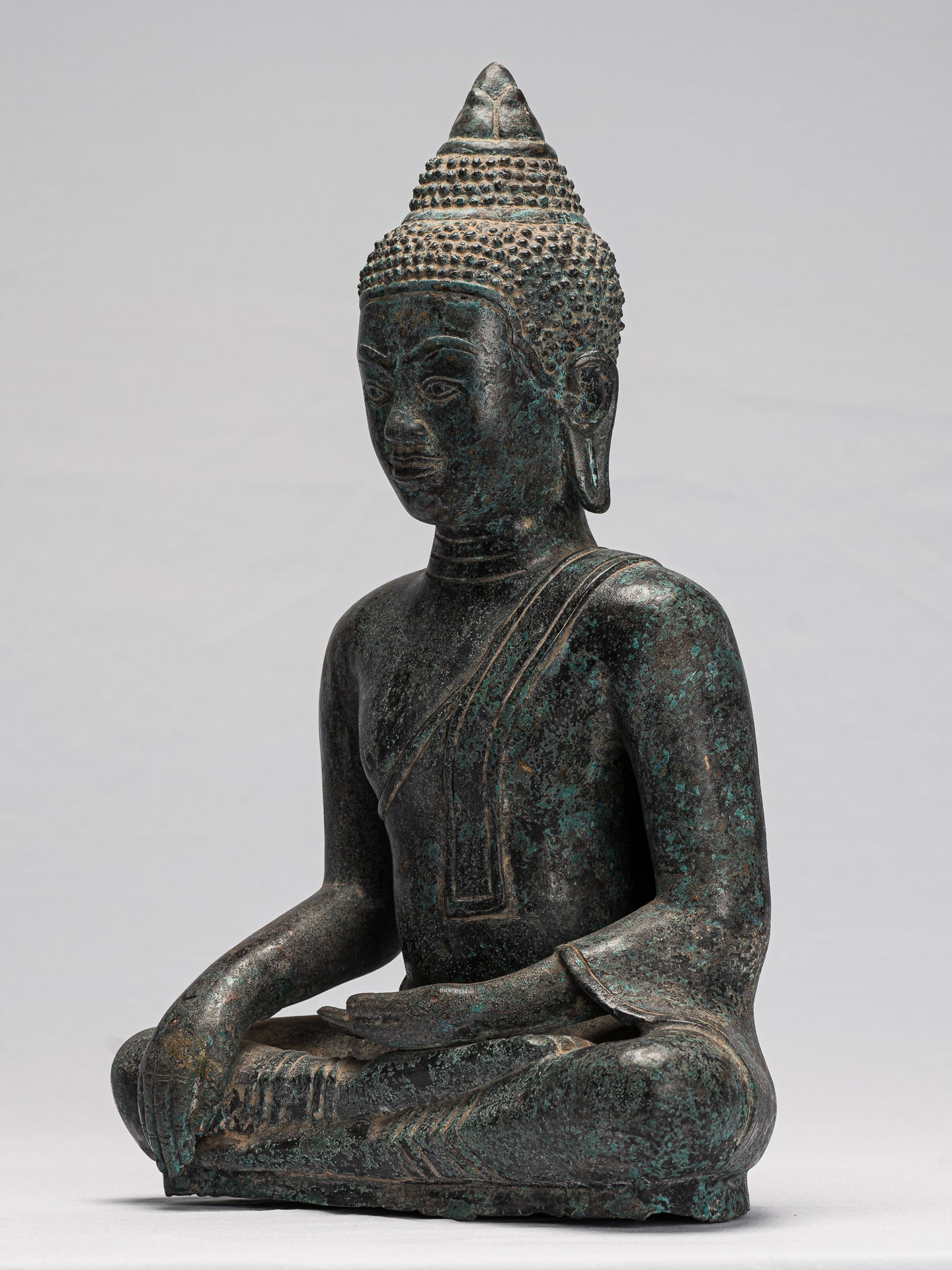 Statue di Buddha - Antique Khmer Style Bronze Enlightenment Angkor Wat Buddha Statua - 40 cm/16 "