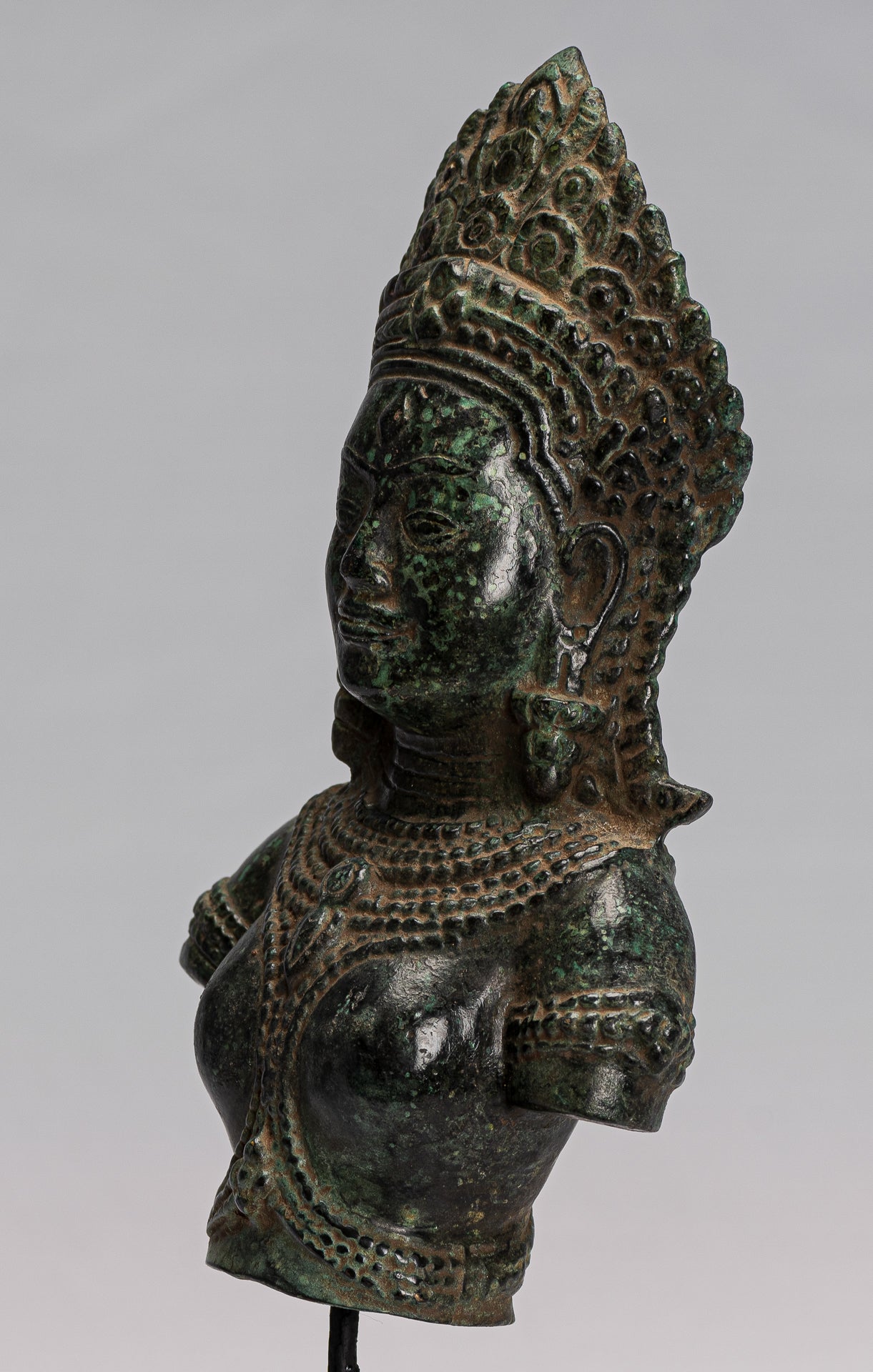 Statua Lakshmi - Antique Khmer Style Lakshmi / Devi Consort of Vishnu Torso - 27cm / 11 "
