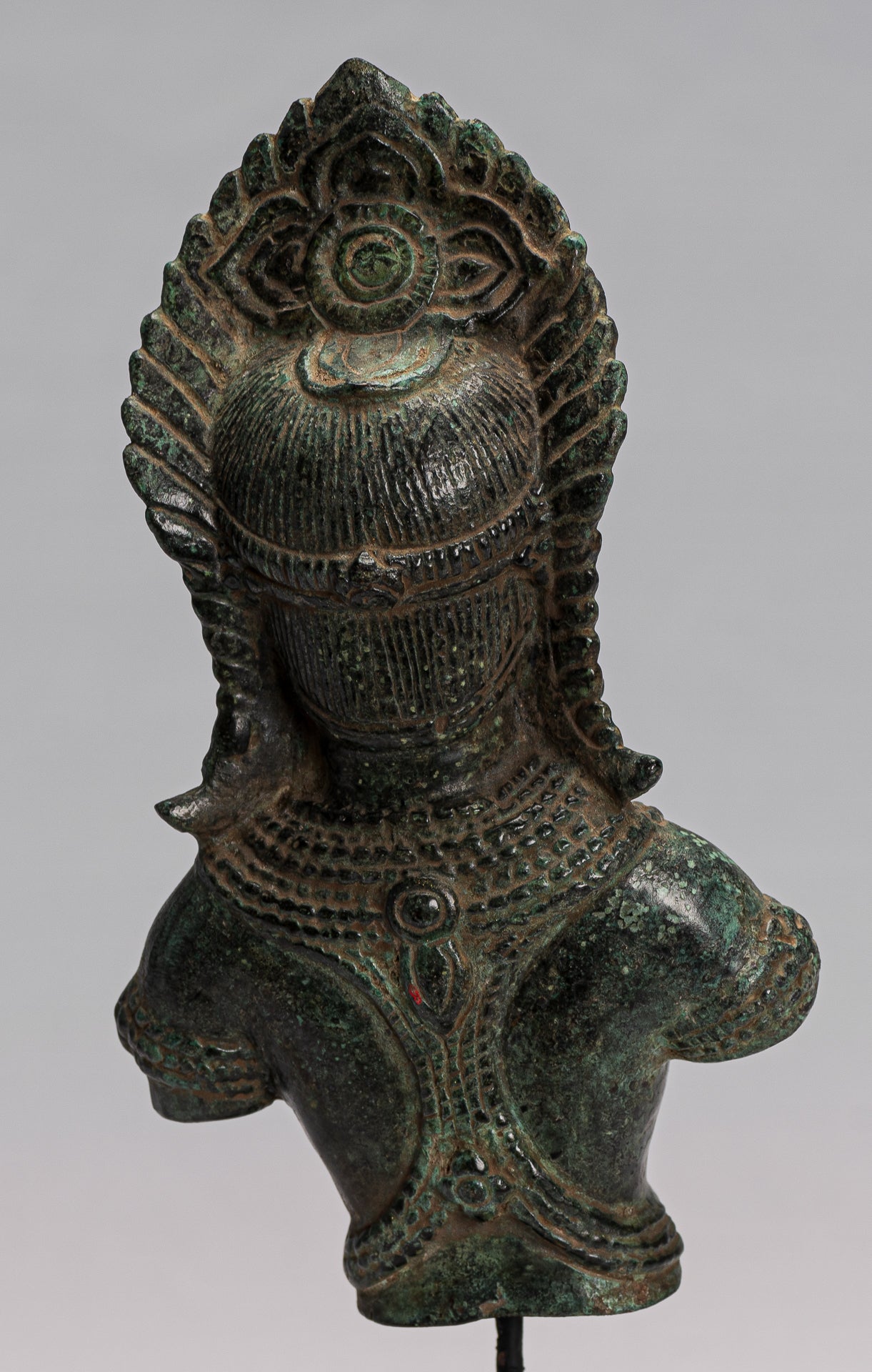 Statua Lakshmi - Antique Khmer Style Lakshmi / Devi Consort of Vishnu Torso - 27cm / 11 "