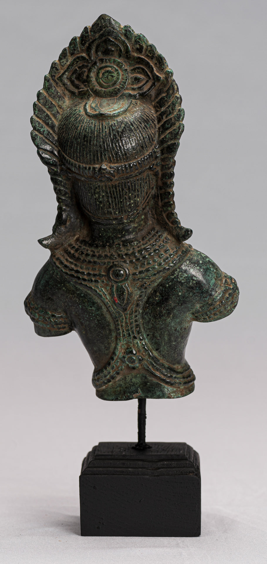 Statua Lakshmi - Antique Khmer Style Lakshmi / Devi Consort of Vishnu Torso - 27cm / 11 "