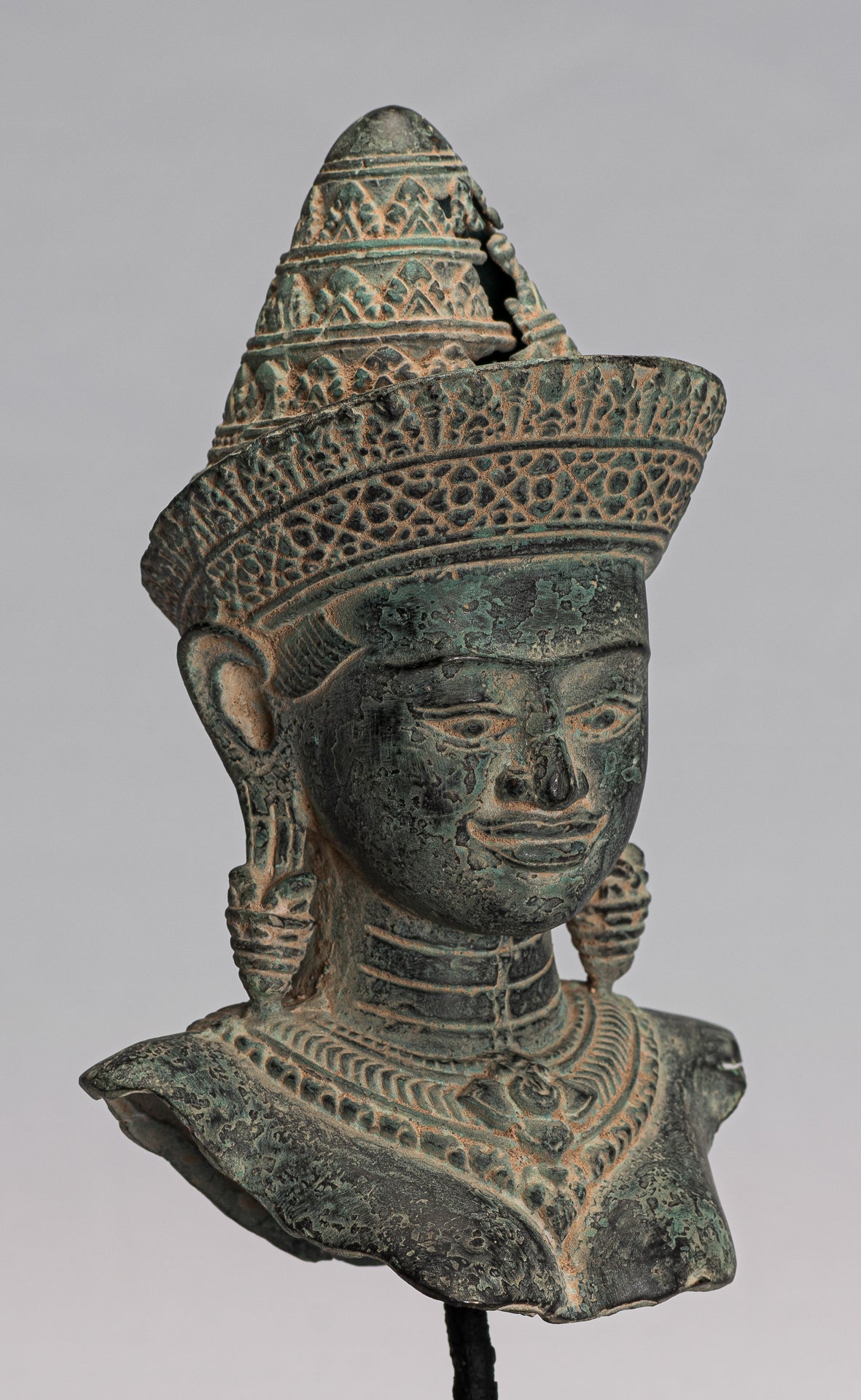 Lakshmi Statue - Antique Khmer Style Lakshmi / Devi Consort of Vishnu Torso - 26 cm / 10 "