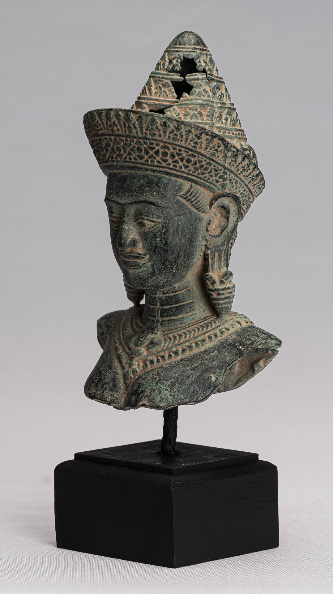 Lakshmi Statue - Antique Khmer Style Lakshmi / Devi Consort of Vishnu Torso - 26 cm / 10 "