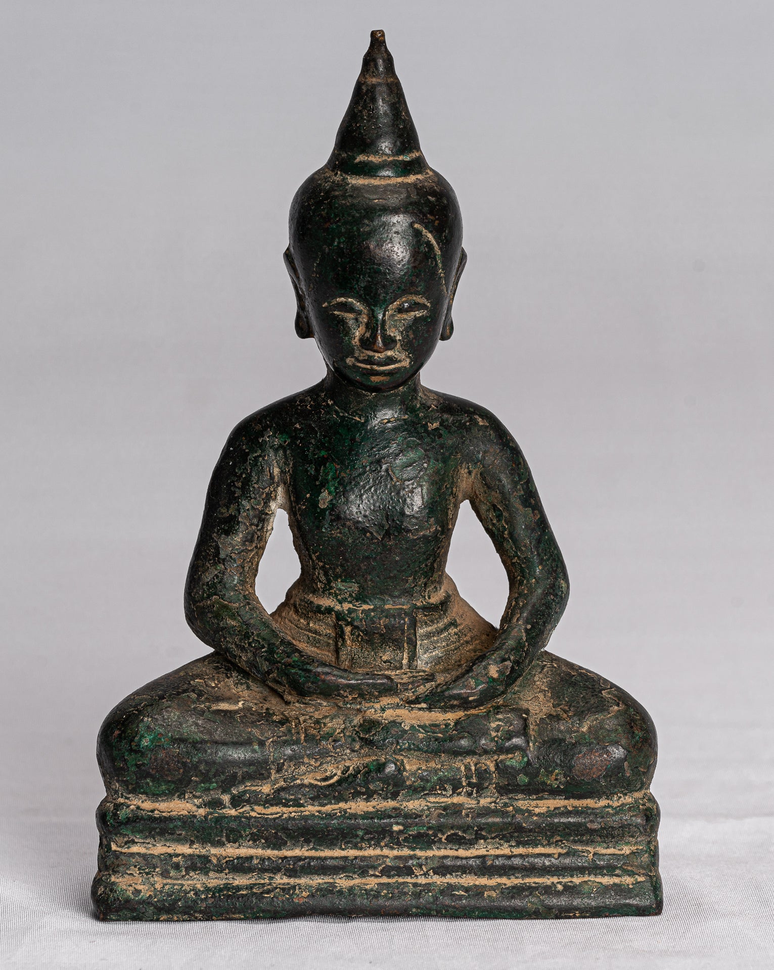 Bouddha Statue-Antique Khmer Style Méditation de bronze Phnom Da Bouddha Statue-145cm/6 "
