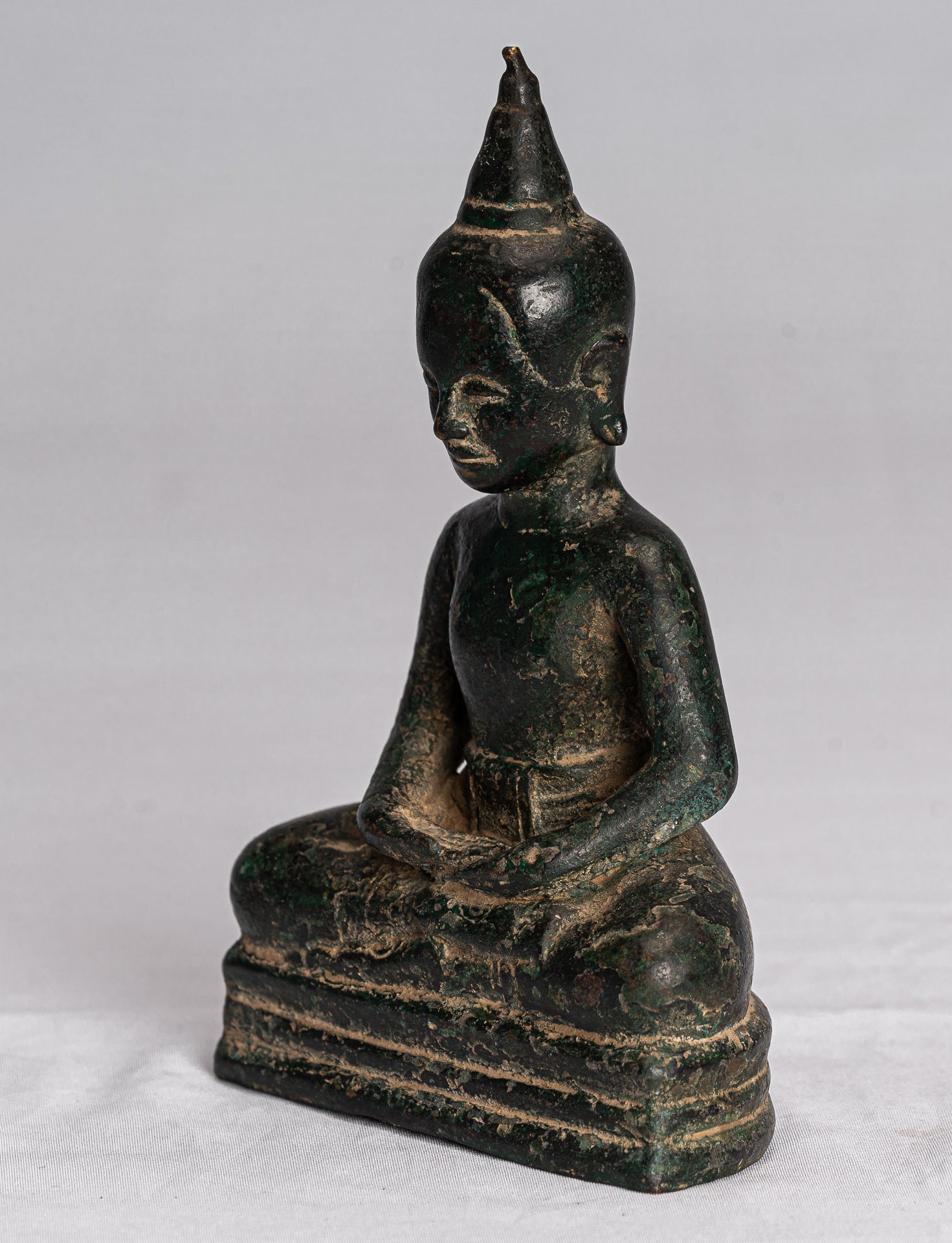 Bouddha Statue-Antique Khmer Style Méditation de bronze Phnom Da Bouddha Statue-145cm/6 "
