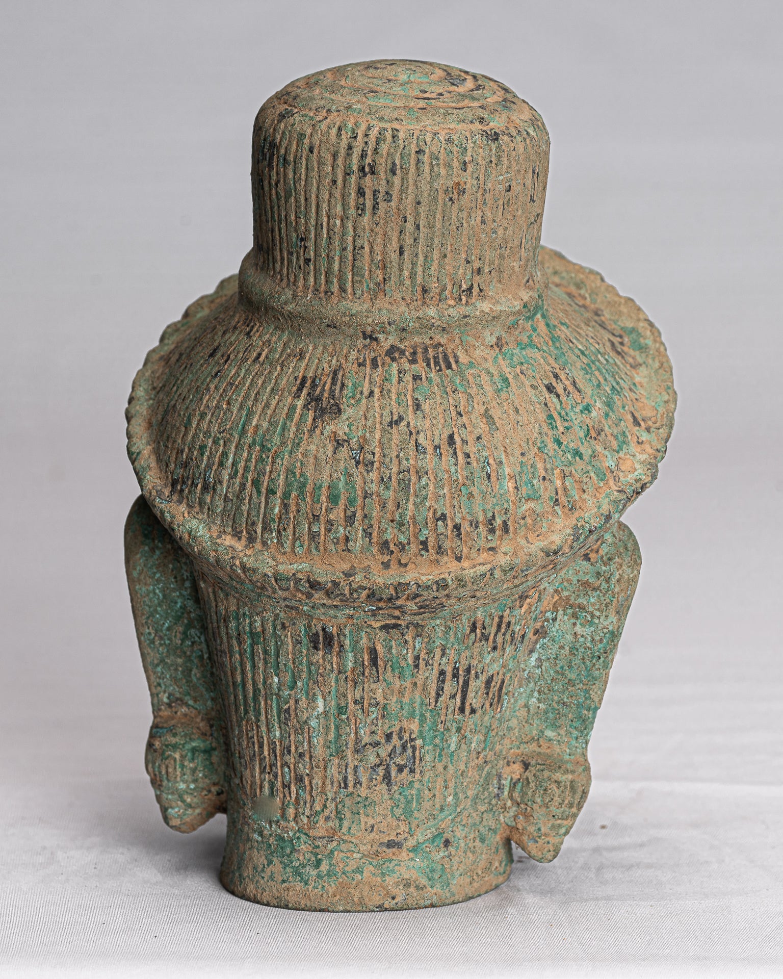 Antique Banteay Srei Style Bronze Khmer Garuda Vishnu Statue - 18cm/7"