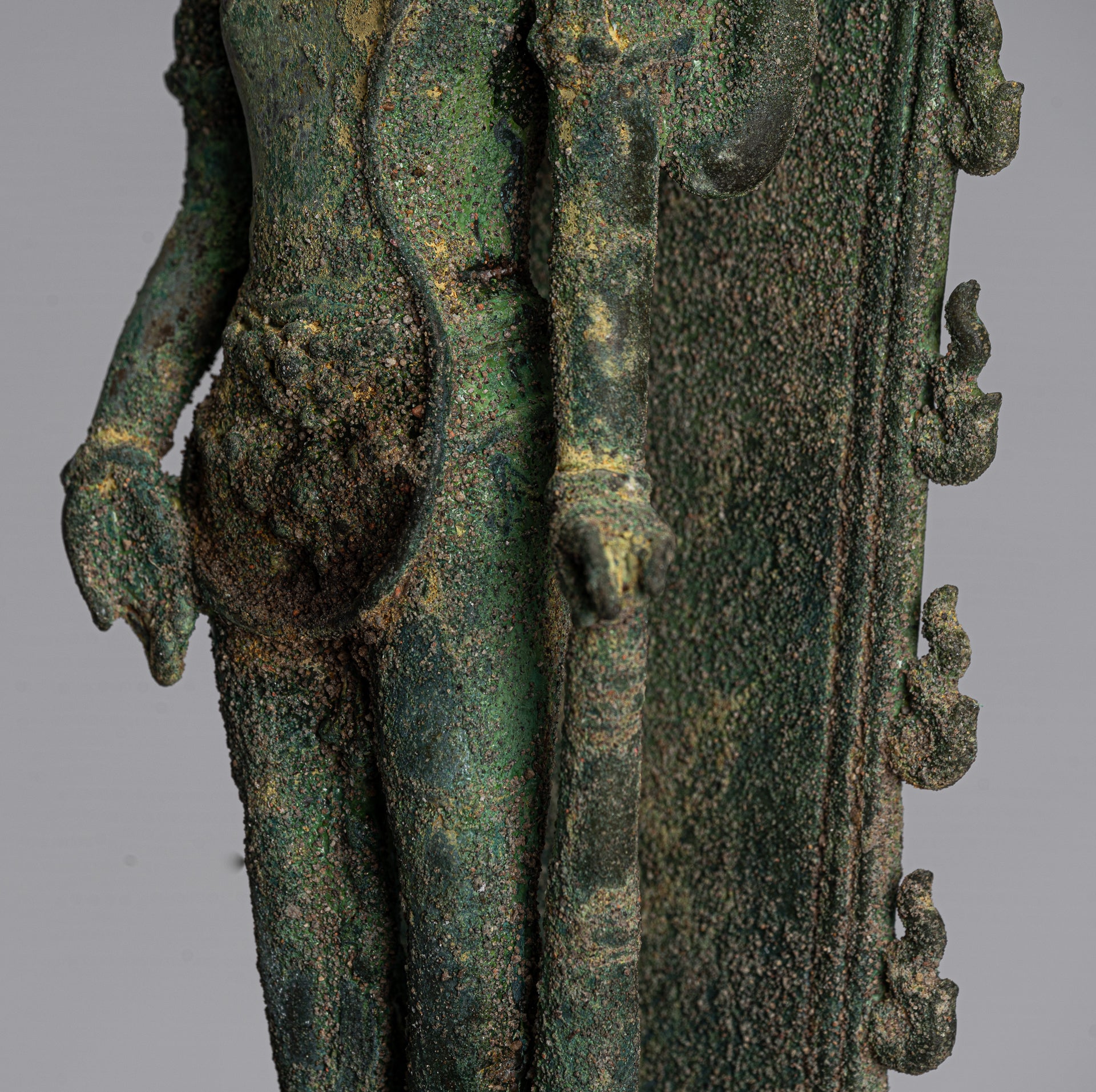 Vishnu - Antique stile indonesiano Majapahit Java in piedi Bronzo Vishnu Statua - 38 cm/15 "