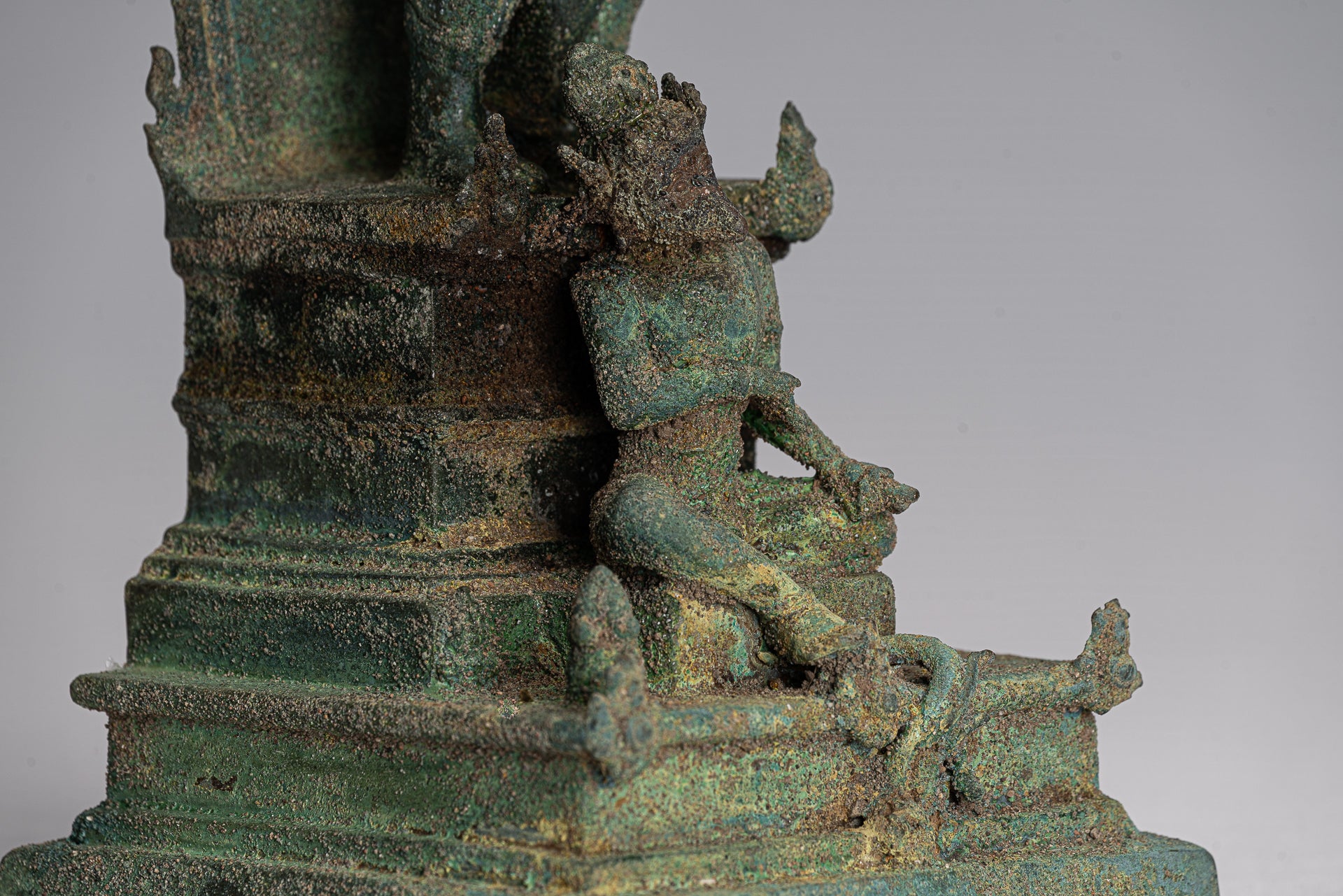 Vishnu - Antique stile indonesiano Majapahit Java in piedi Bronzo Vishnu Statua - 38 cm/15 "