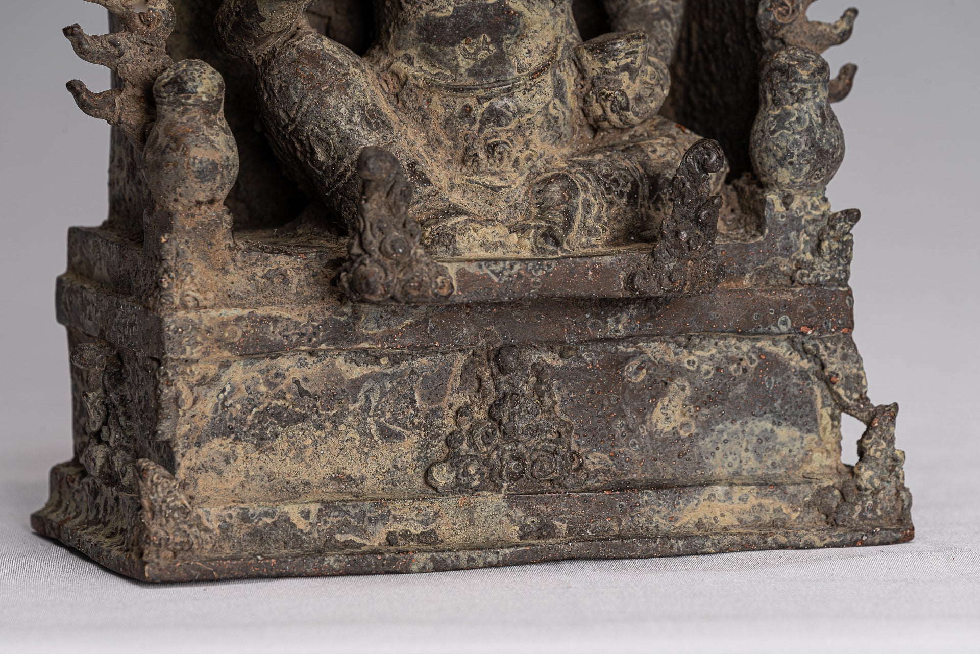 Estatua de Ganesha - Estatua de bronce de estilo javanés antiguo Majapahit Ganesha - 27 cm/11 "