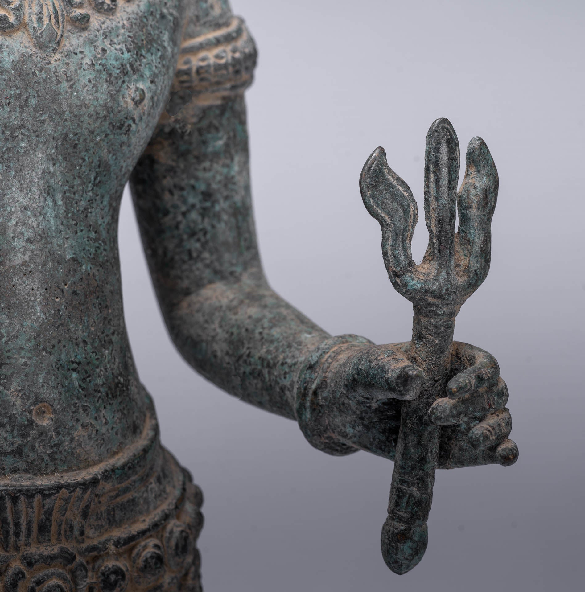 Antique Khmer Style Bronze Angkor Wat Standing Shiva - 52cm/21 "