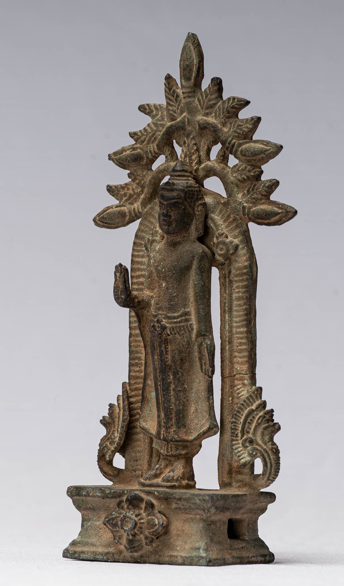 Buddha Statue-Antike Khmer Style Bronze Abhaya Schutz Buddha Statue-16cm/6 "