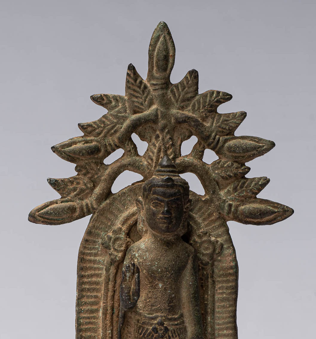 Buddha Statue-Antike Khmer Style Bronze Abhaya Schutz Buddha Statue-16cm/6 "