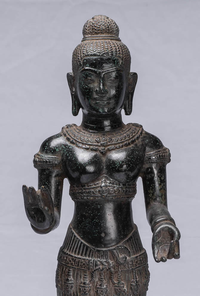 Statua Lakshmi - Antique Khmer Style Baphuon Lakshmi Statue / Devi Consort of Vishnu - 43cm / 17 "