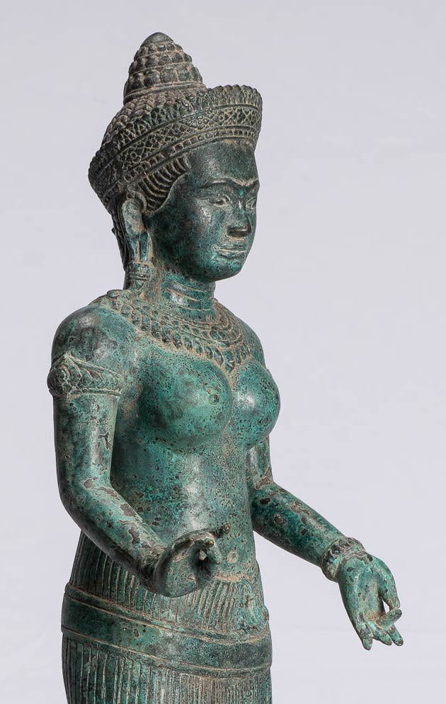 Lakshmi Statue - Antique Khmer Style Angkor Wat Lakshmi Statue / Devi Consort of Vishnu - 56cm / 22 "