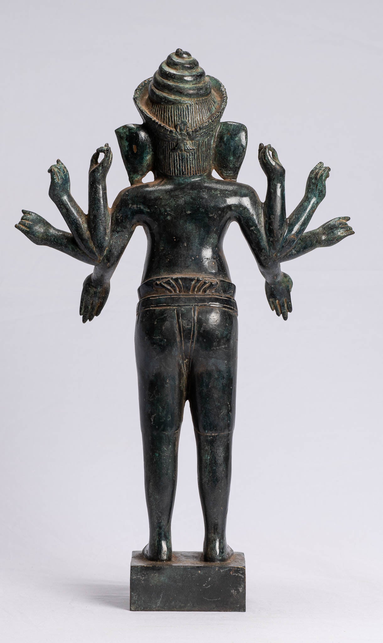 Ganesha-Statue – stehende Bronze-Bajon-Ganesh-Statue im antiken Khmer-Stil – 51 cm.