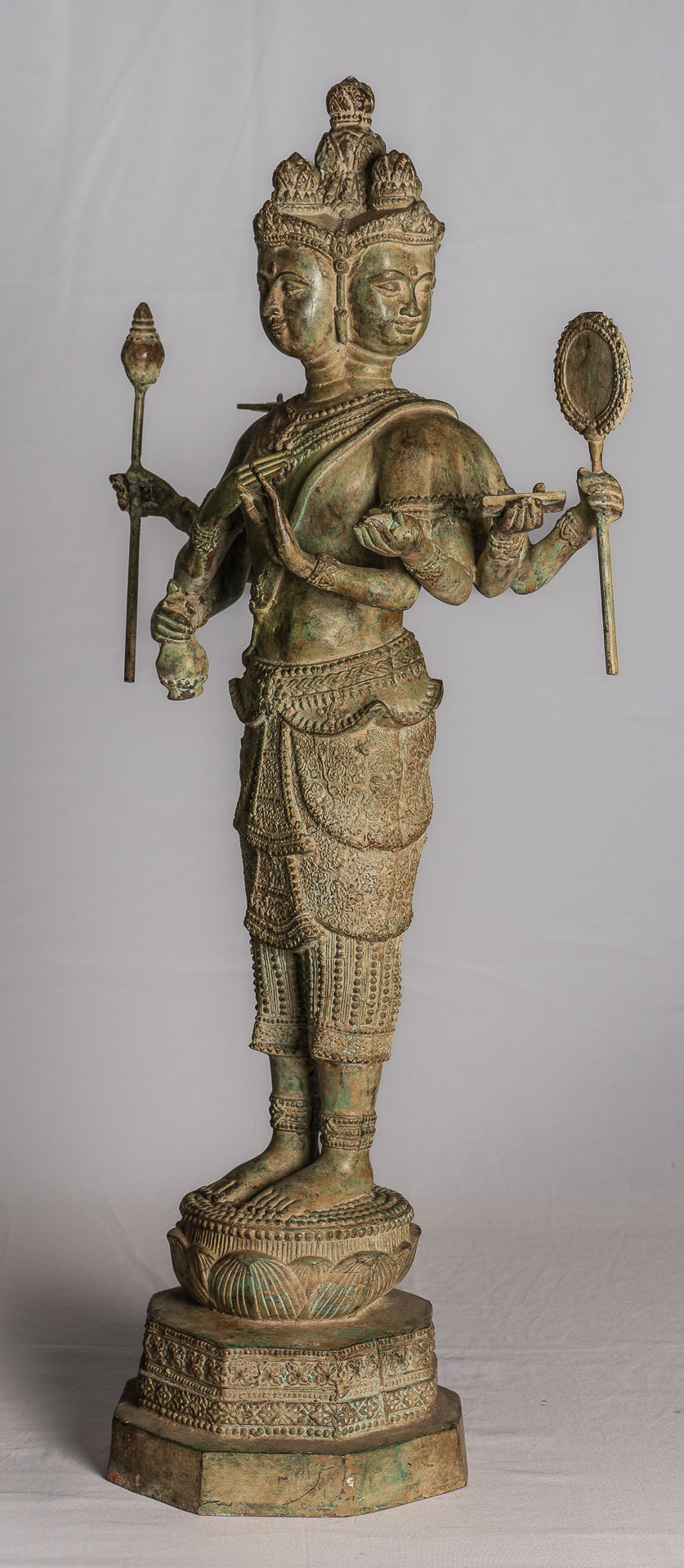 Estatua de Brahma - Estatua de bronce de bronce de estilo tailandés antiguo - 76 cm/30 "