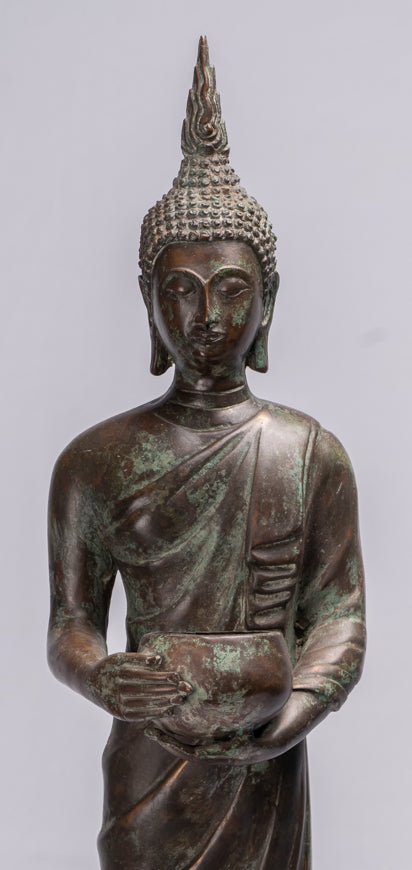 Statue de Bouddha – Statue de Bouddha Gautama en bronze de style thaïlandais antique – 63 cm
