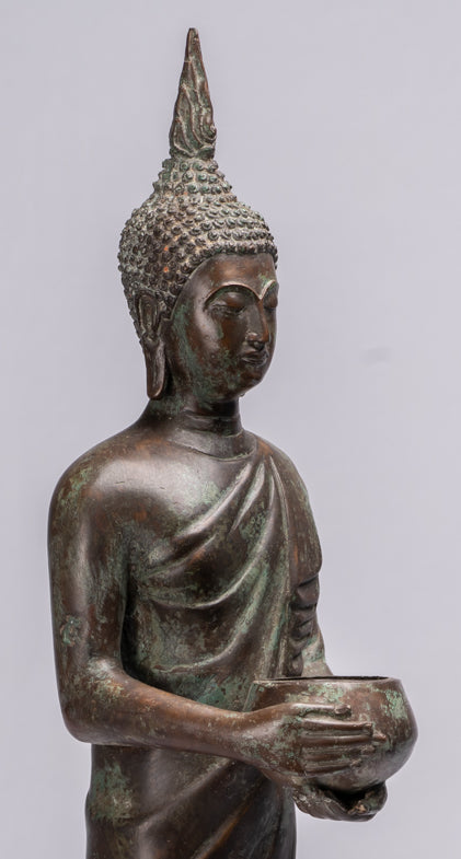 Statue de Bouddha – Statue de Bouddha Gautama en bronze de style thaïlandais antique – 63 cm