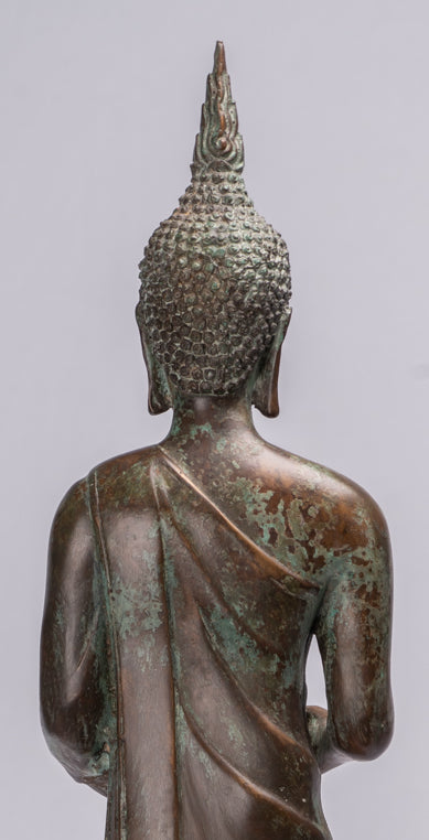Statue de Bouddha – Statue de Bouddha Gautama en bronze de style thaïlandais antique – 63 cm