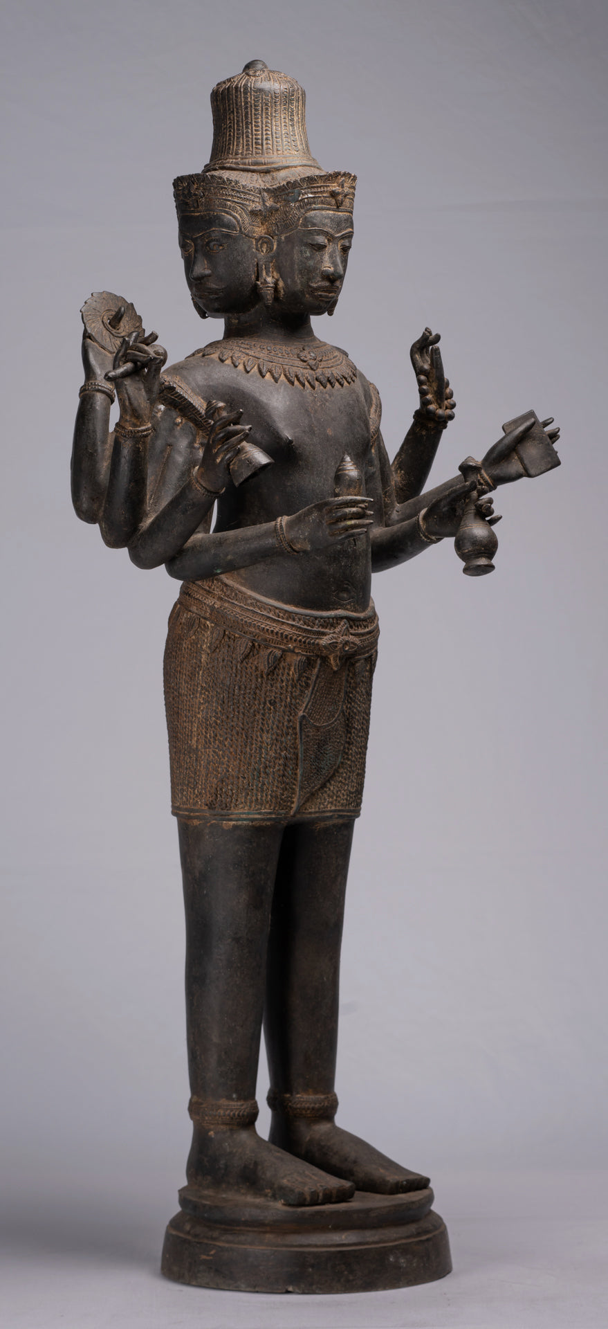 Estatua de Brahma - Estilo antiguo Khmer Koh Ker de pie Bronce Brahma - Creación de Dios Hindú - 97cm/39 "