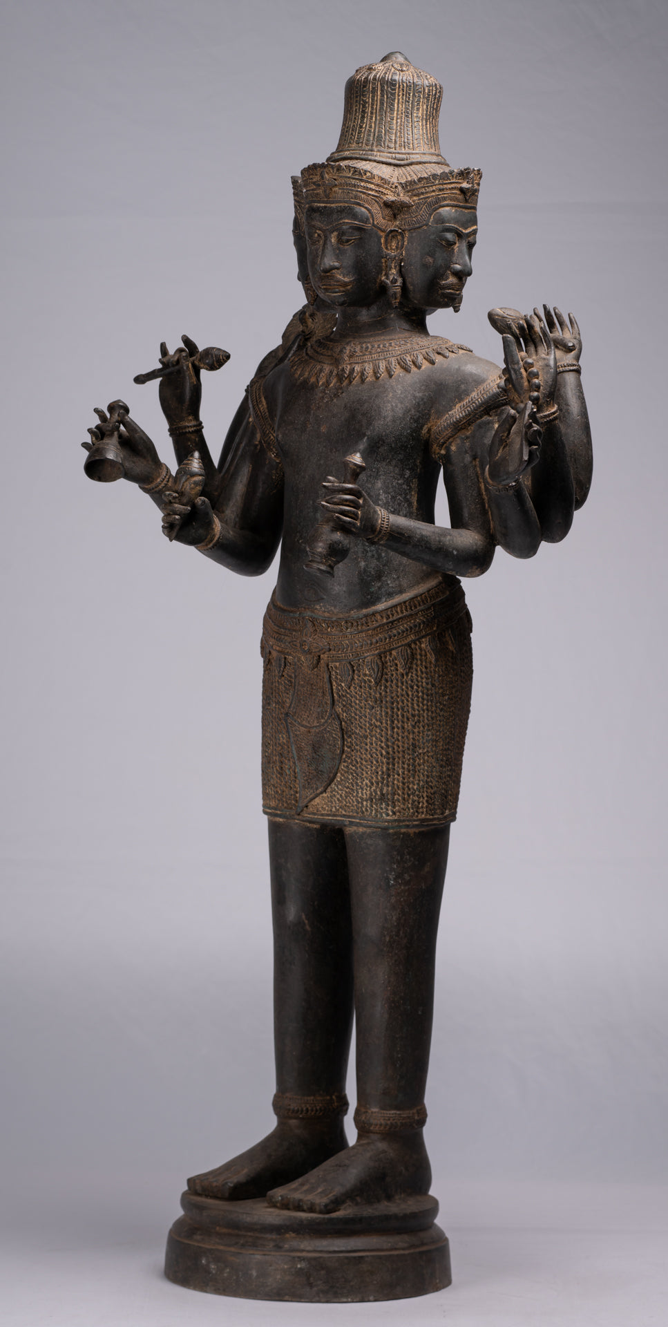 Estatua de Brahma - Estilo antiguo Khmer Koh Ker de pie Bronce Brahma - Creación de Dios Hindú - 97cm/39 "