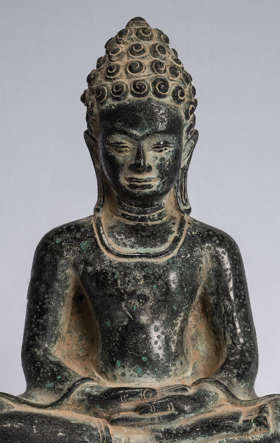 Statue di Buddha - Antique Khmer Style Seduto in bronzo da Phnom Da Meditation Statue Buddha - 20 cm/8 "