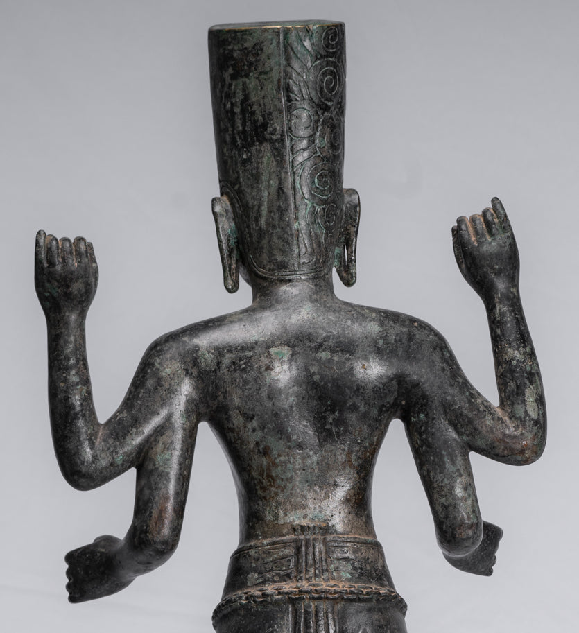 Harihara - Antiguo Phnom da Style Bronze Khmer Hari Hara o Vishnu & Shiva - 77cm/31 "