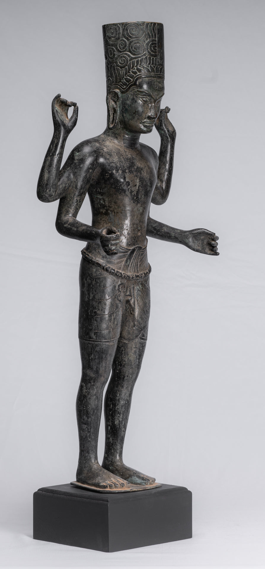 Harihara - Antiguo Phnom da Style Bronze Khmer Hari Hara o Vishnu & Shiva - 77cm/31 "