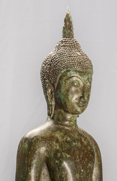 Antike Thai Style Ayutthaya Standing Bronze Charity Buddha Statue-98cm/39 "