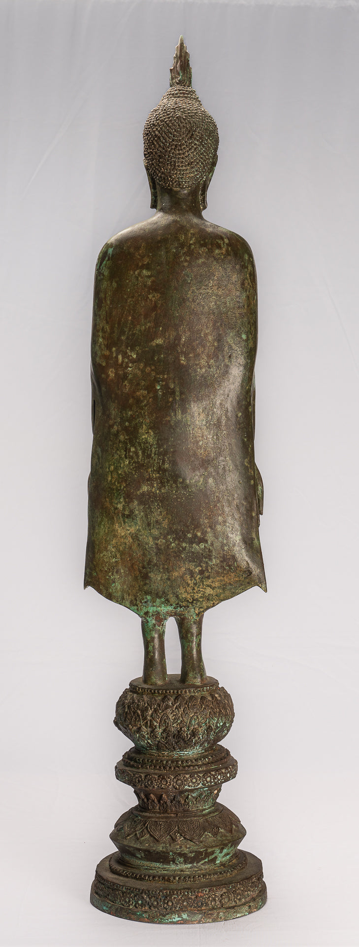 Antike Thai Style Ayutthaya Standing Bronze Charity Buddha Statue-98cm/39 "