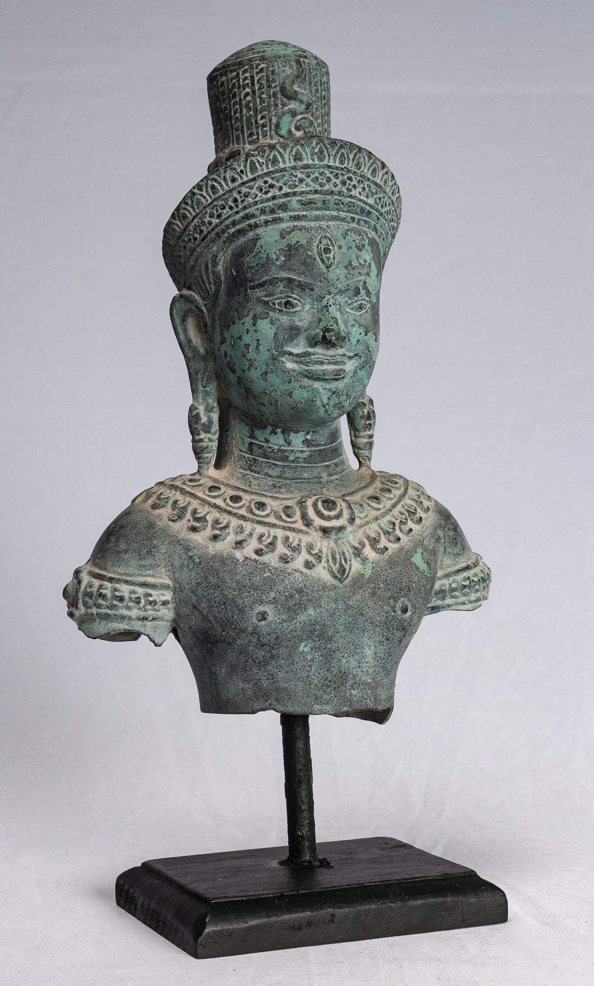 Estatua de Shiva - Estatua de Torso shiva montado en bronce de estilo khmer