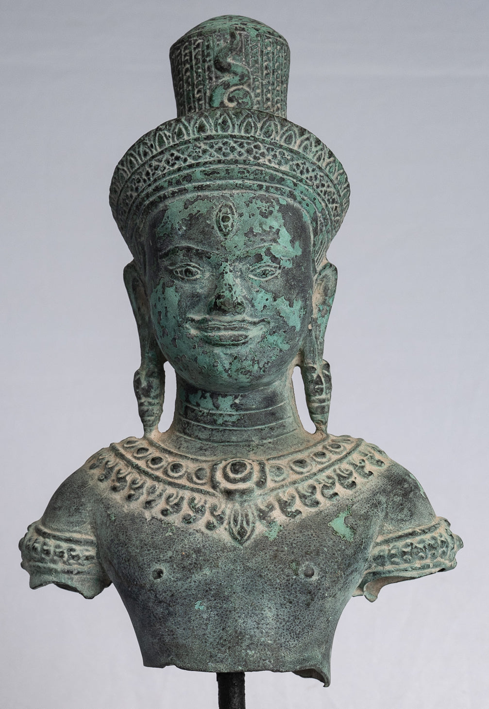 Estatua de Shiva - Estatua de Torso shiva montado en bronce de estilo khmer