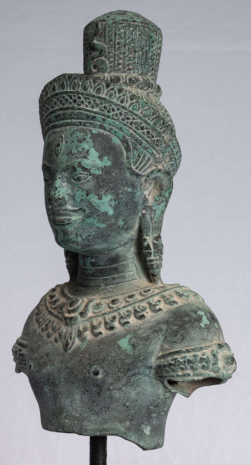 Estatua de Shiva - Estatua de Torso shiva montado en bronce de estilo khmer