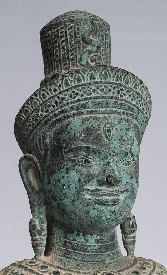 Estatua de Shiva - Estatua de Torso shiva montado en bronce de estilo khmer