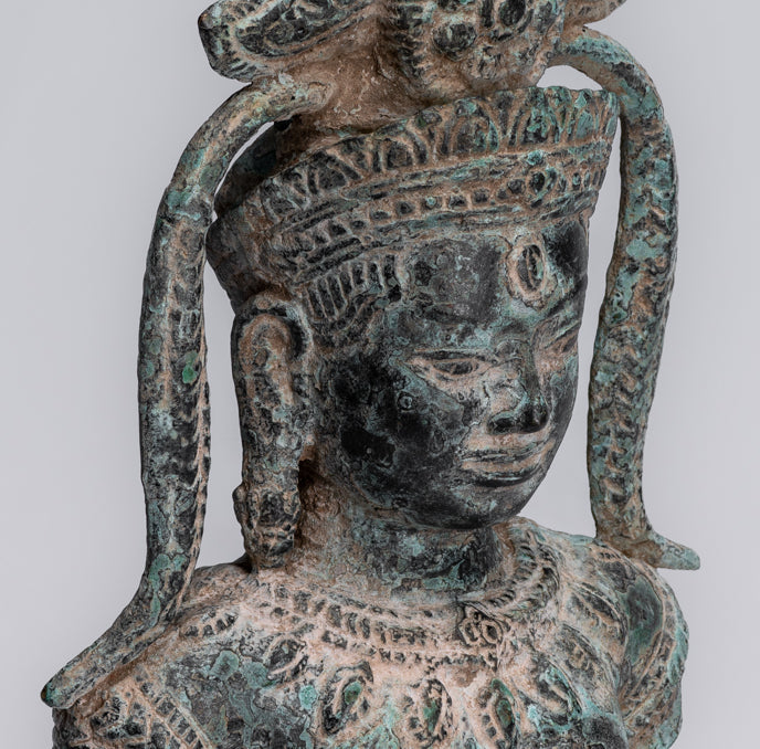 Antique Khmer Style Bronze Angkor Wat Apsara torso o estatua de ángel - 34 cm/14 "