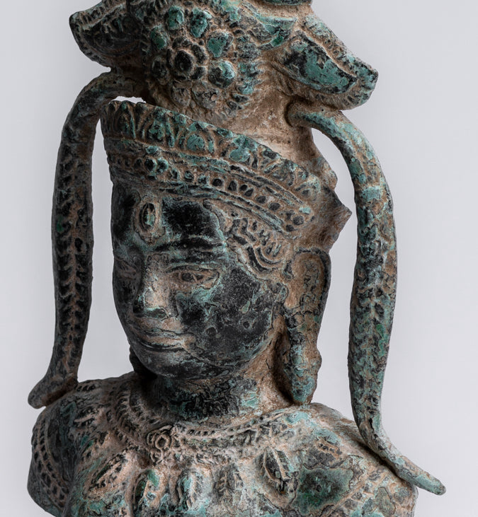 Antique Khmer Style Bronze Angkor Wat Apsara torso o estatua de ángel - 34 cm/14 "