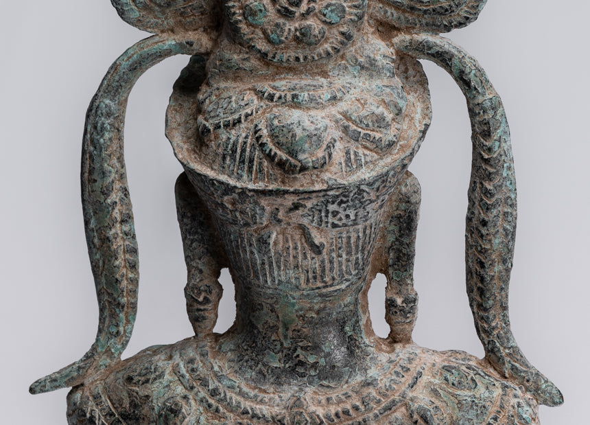 Antique Khmer Style Bronze Angkor Wat Apsara torso o estatua de ángel - 34 cm/14 "