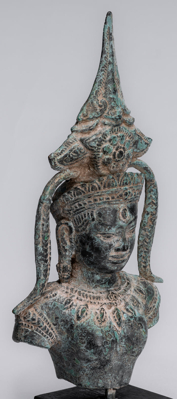 Antique Khmer Style Bronze Angkor Wat Apsara torso o estatua de ángel - 34 cm/14 "