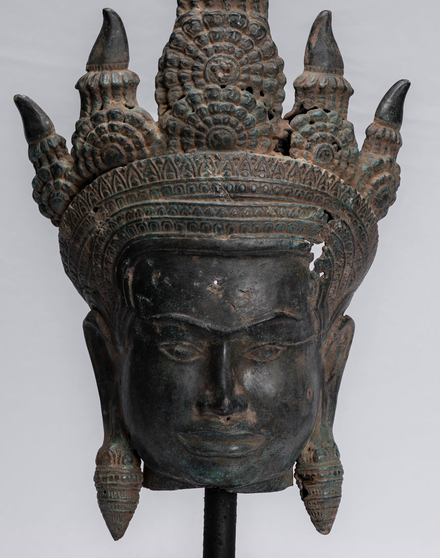 Antique Khmer Style Bronze Angkor Wat Apsara torso o estatua de ángel - 57 cm/23 "