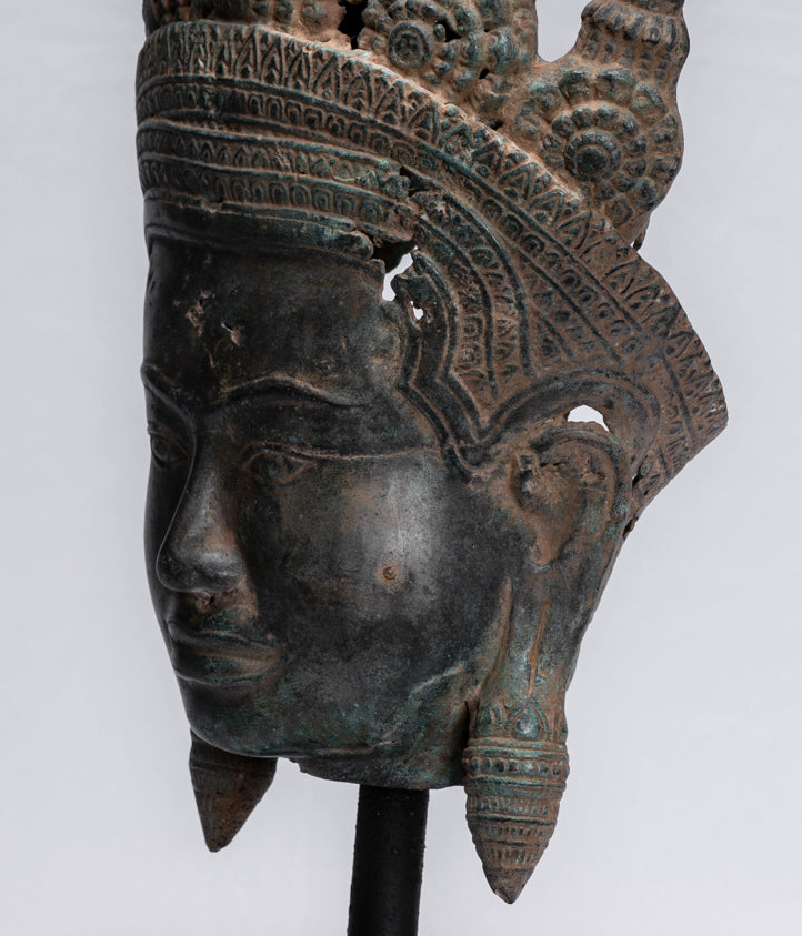 Antique Khmer Style Bronze Angkor Wat Apsara torso o estatua de ángel - 57 cm/23 "