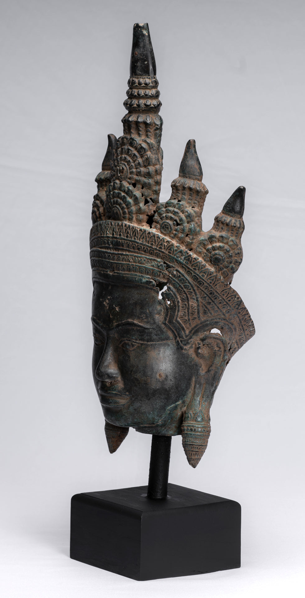 Antique Khmer Style Bronze Angkor Wat Apsara torso o estatua de ángel - 57 cm/23 "
