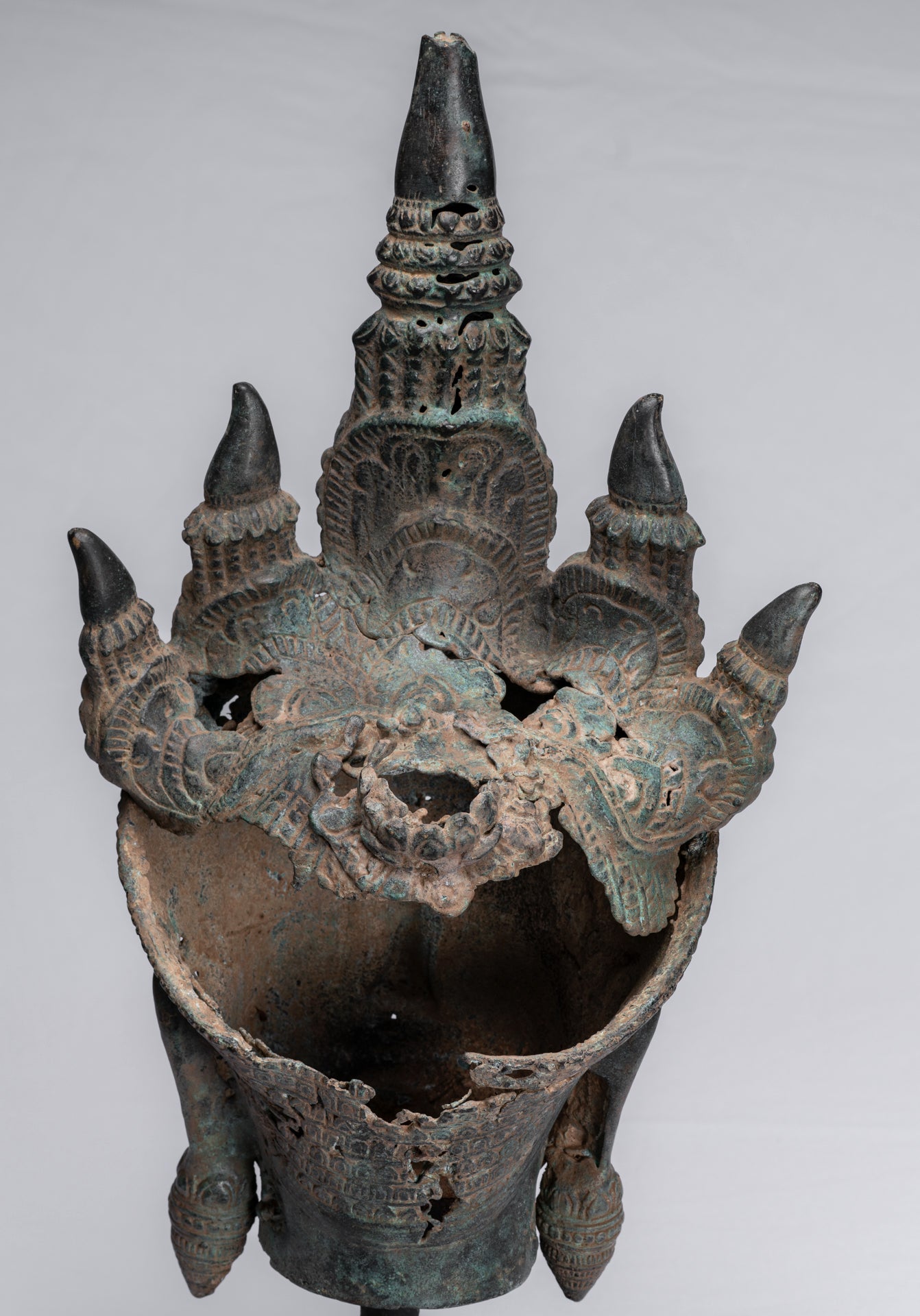 Antique Khmer Style Bronze Angkor Wat Apsara torso o estatua de ángel - 57 cm/23 "
