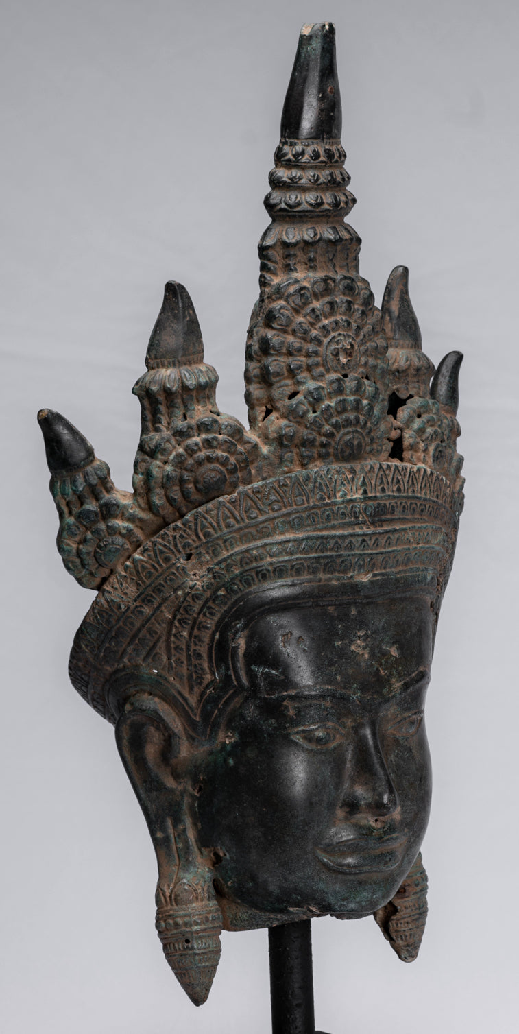 Antique Khmer Style Bronze Angkor Wat Apsara torso o estatua de ángel - 57 cm/23 "