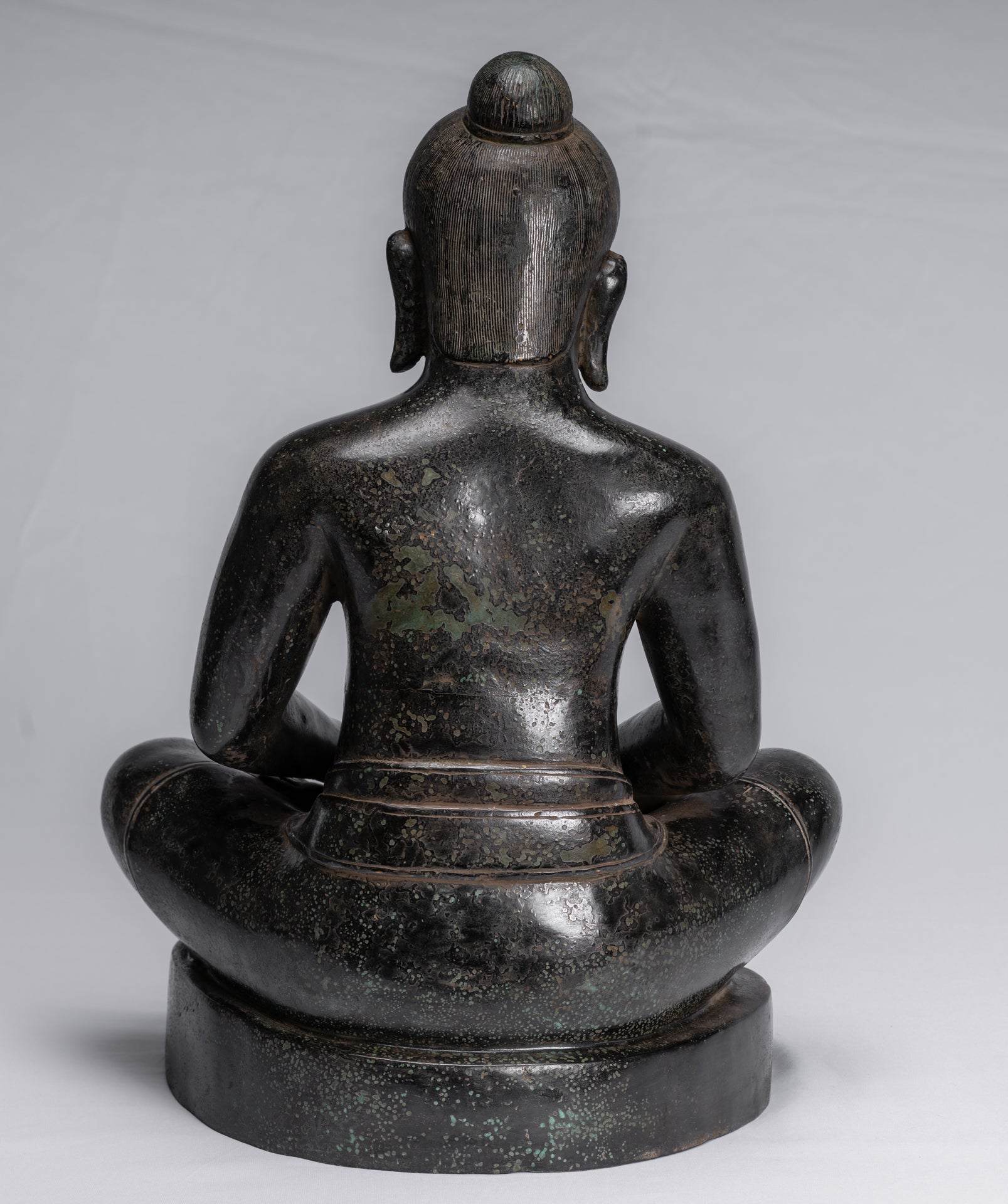 Meditazione di bronzo seduta in stile khmer antico jayavarman vii statua - 42cm/17 "