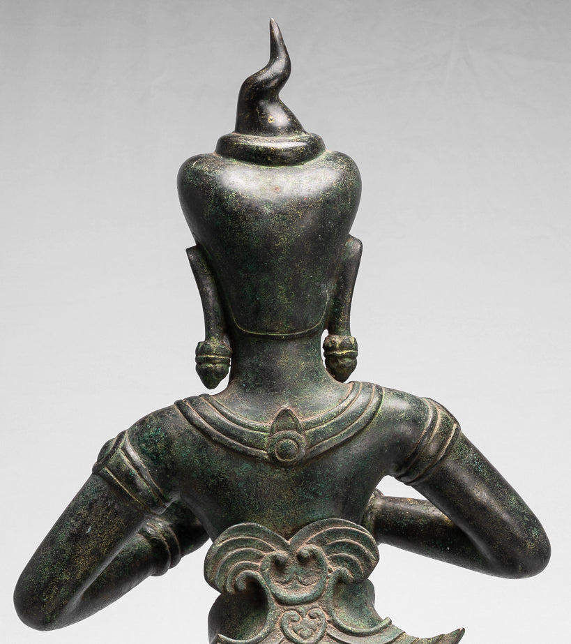 Antique Khmer Style Baphuon Bronze Dancing Apsara o Angel Statue - 85cm/34 "