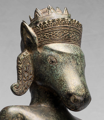 Statua di Kalkin - Antique Khmer Style in Standing Bronze Hayagriva Kalkin Horse of Vishnu - 82cm/33 "