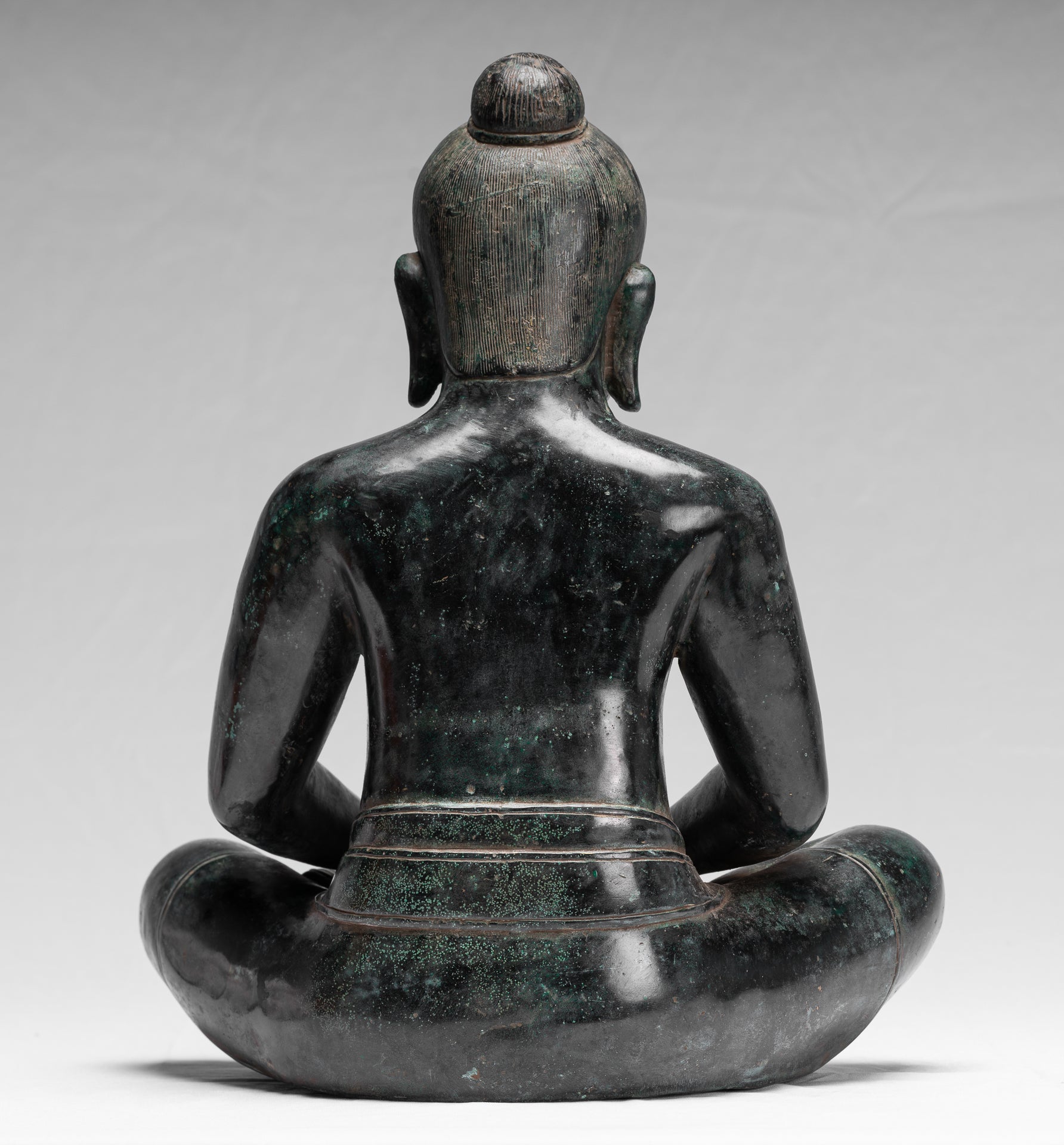Meditazione di bronzo seduta in stile khmer antico jayavarman vii statua - 38 cm/15 "